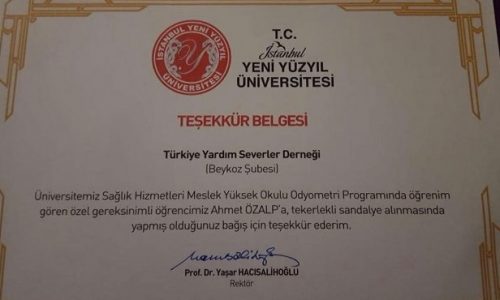 TYSD Beykoz Şubemizden Tekerlikli Sandalye Kampanyasına Katkı