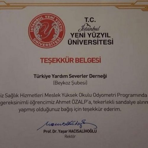 TYSD Beykoz Şubemizden Tekerlikli Sandalye Kampanyasına Katkı