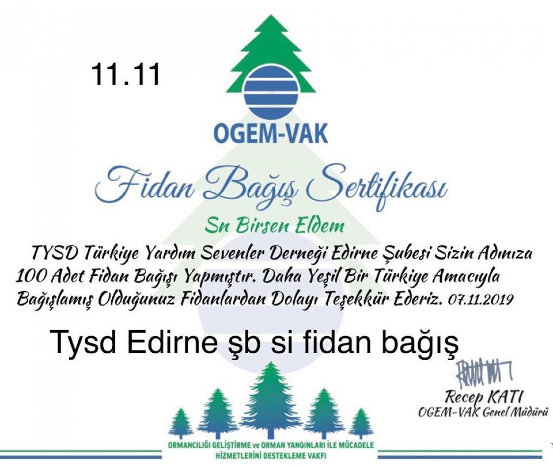 TYSD Edirne Şubemizin Ekim ve Kasım Ayı Etkinlikleri