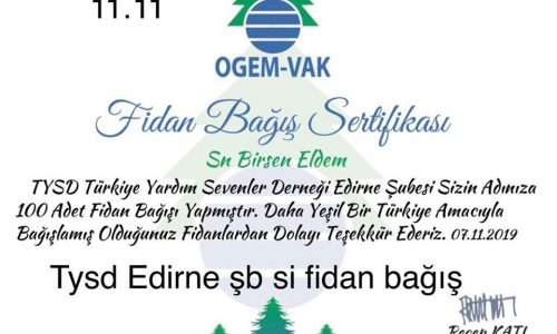 TYSD Edirne Şubemizin Ekim ve Kasım Ayı Etkinlikleri