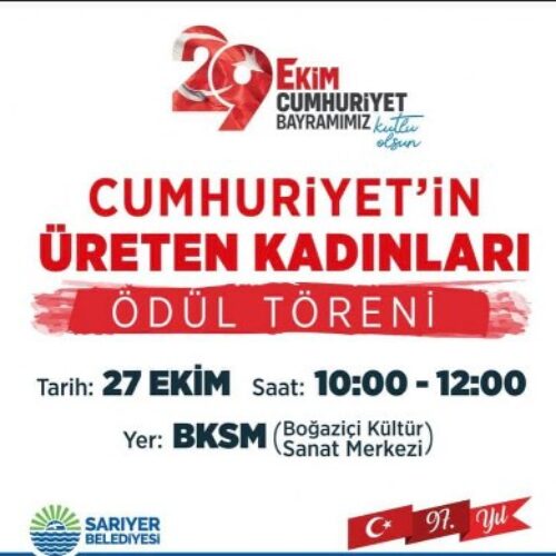 TYSD Sarıyer Şubemizin Başkanına “Cumhuriyet’in Üreten Kadınları” Ödülü Takdimi