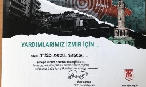 TYSD Genel Merkezimizin “Yardımlar İzmir İçin” Kampanyası Devam Etmektedir