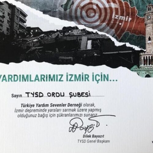 TYSD Genel Merkezimizin “Yardımlar İzmir İçin” Kampanyası Devam Etmektedir