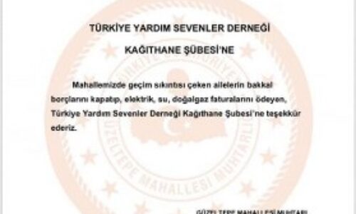 TYSD Kağıthane Şubemiz Geçim Sıkıntısı Geçen Ailelerimizin Borçlarını Ödemeye Devam Ediyor