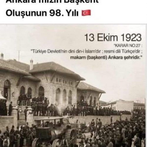 TYSD Genel Merkezi ve 132 Şubemiz Ankara’mızın Başkent Oluşunun 98. Yılını Kutlar