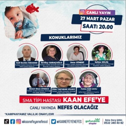 TYSD Dikili Şubemiz Sizleri Kaan Efe için Nefes Olmaya Davet Etmektedir