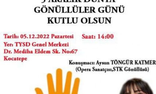 TYSD Genel Merkezimiz Dünya Gönüllüler Gününü Kutlamaktadır