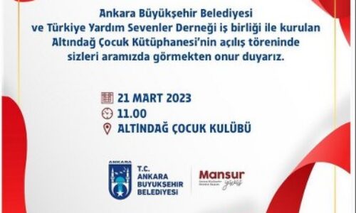 TYSD Genel Merkezi ve 130 Şubemiz Sizleri Çocuk Kütüphanemizin Açılışına Davet Etmektedir