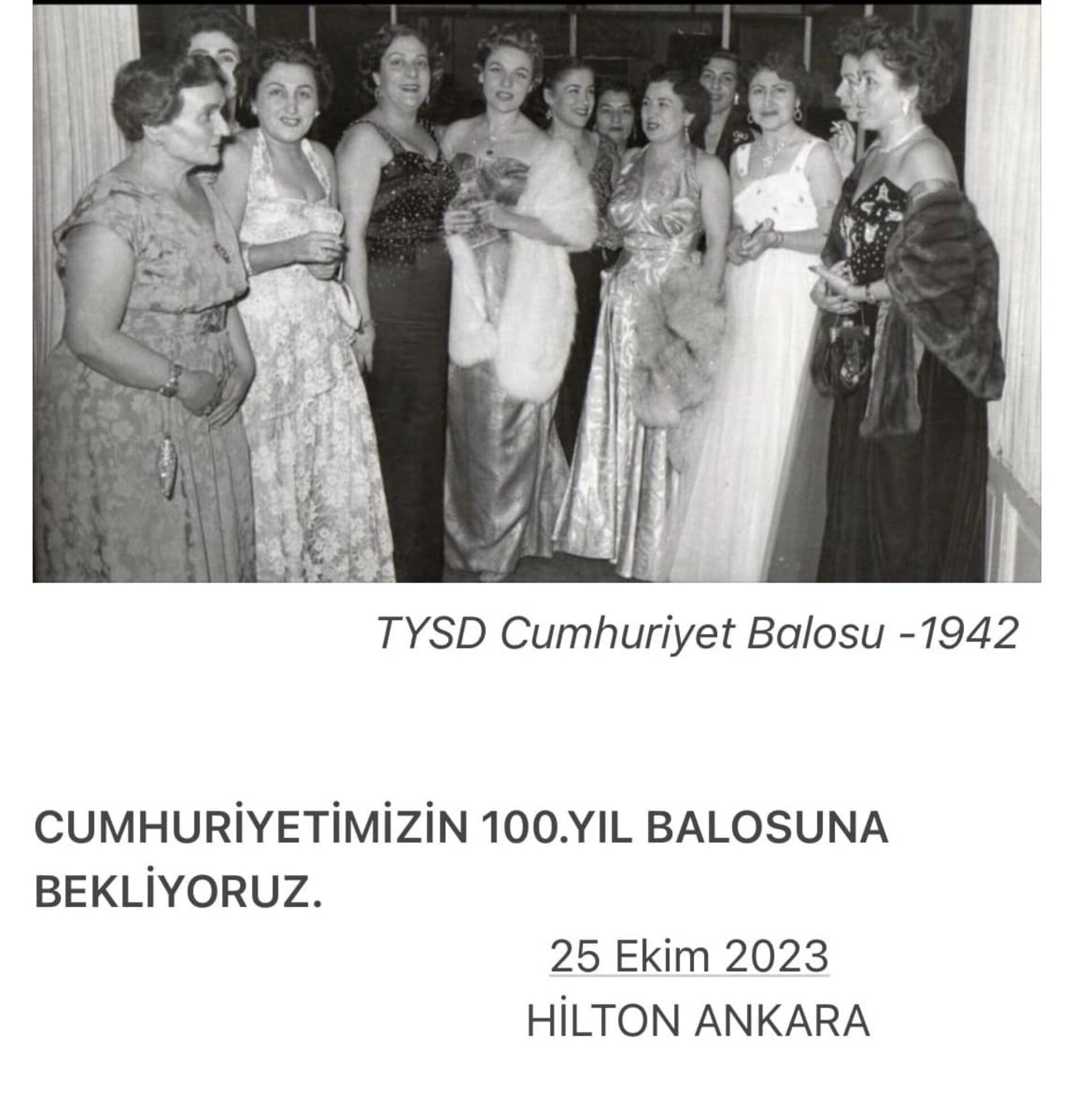 TYSD Genel Merkezi ve 130 Şubemiz Sizleri Cumhuriyetimizin 100. Yılı Balosuna Davet Etmektedir