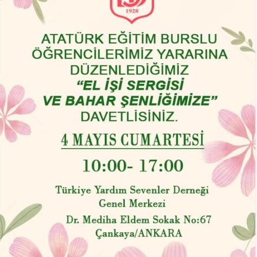 TYSD Genel Merkez Sizleri Bahar Şenliğimize Davet Etmektedir