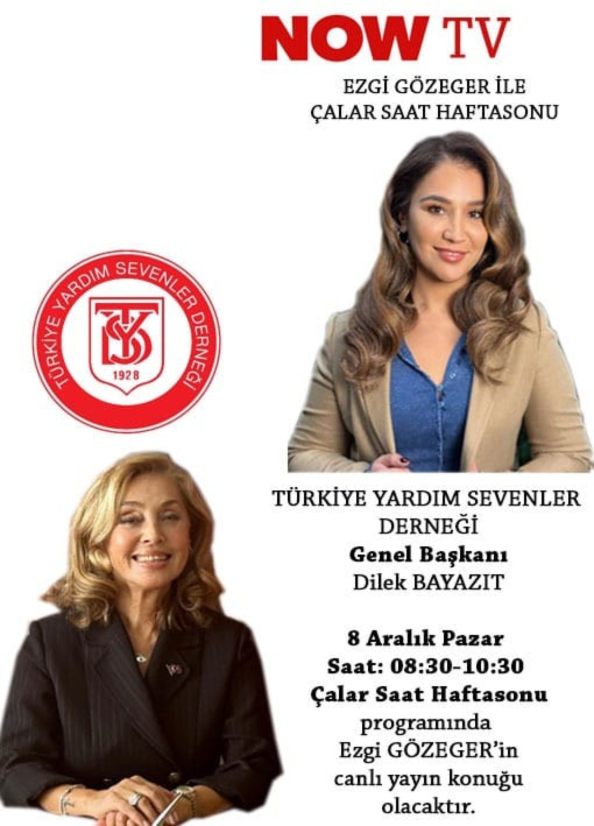 TYSD Genel Başkanımız Sn. Dilek BAYAZIT NOW TV Ekranlarında Yer Alacaktır