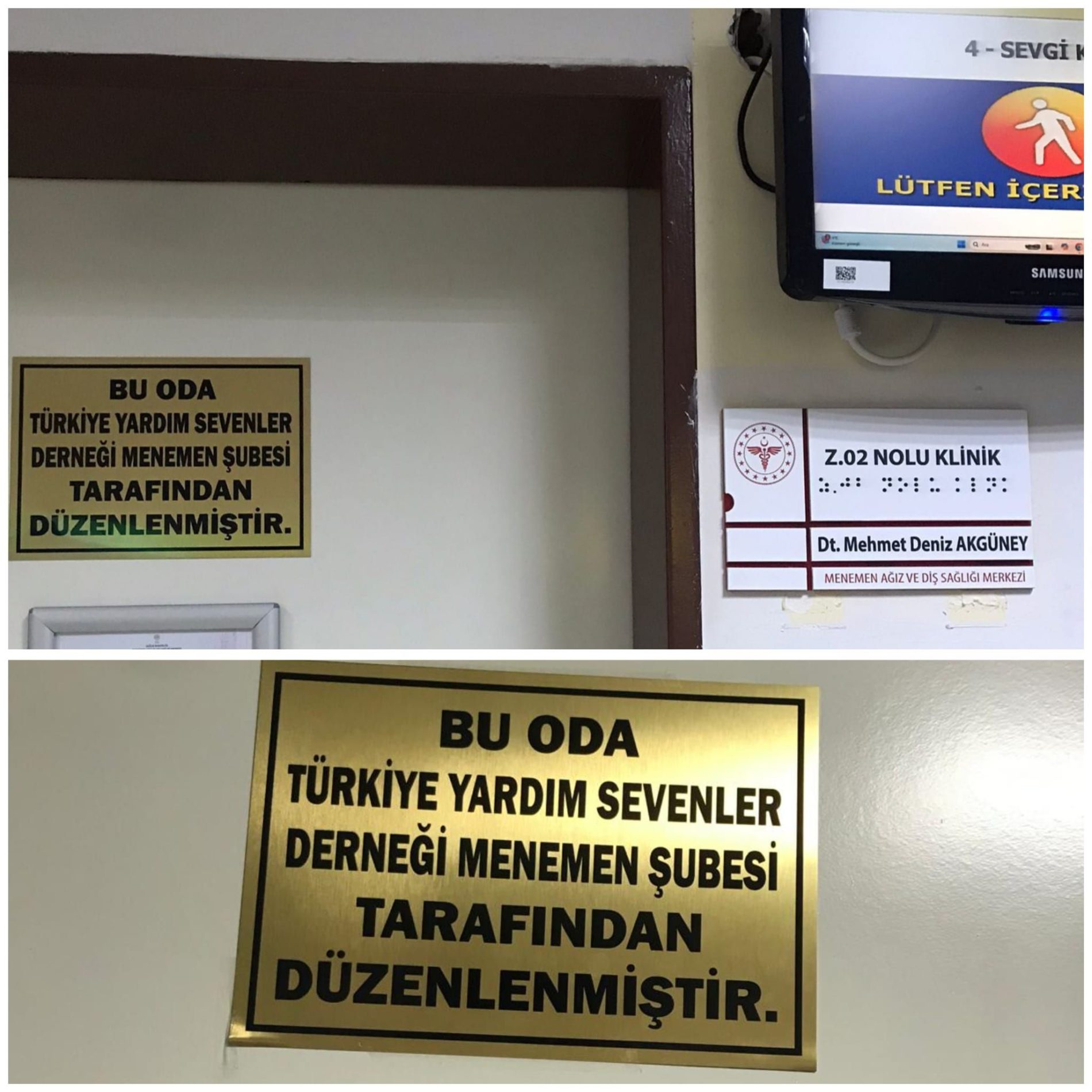 TYSD Menemen Şubemizin Ağız ve Diş Sağlığı Merkezindeki Oda Yardımı